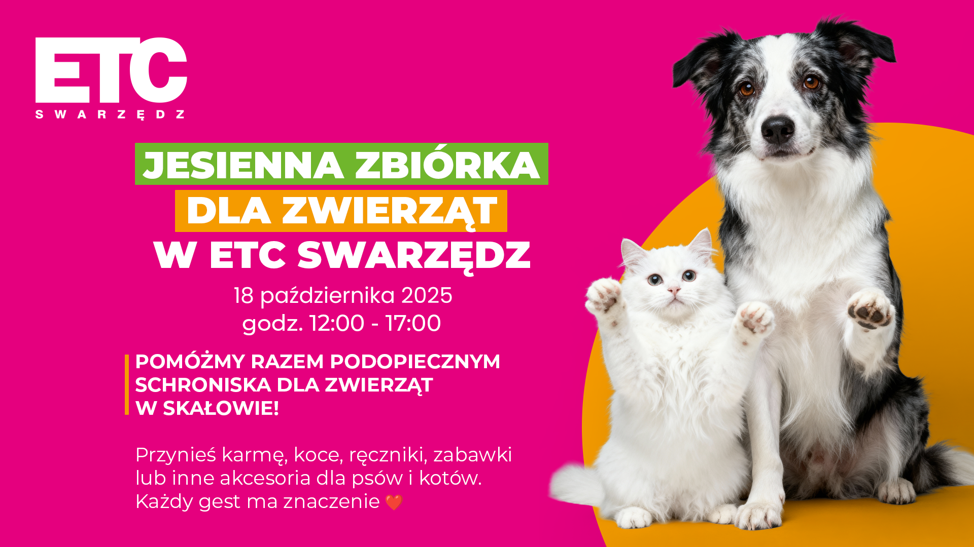 Jesienna zbiórka dla zwierząt w ETC